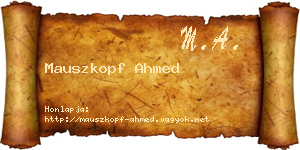 Mauszkopf Ahmed névjegykártya